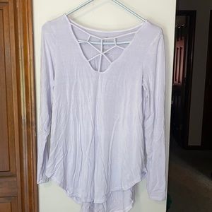 American Eagle soft and sexy long sleeve shirt with crisscross front